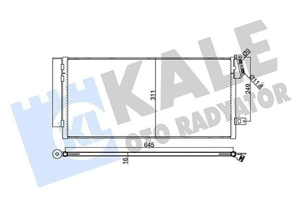 Klima Radyatörü Fıat Doblo 10 > Combo 12 > 1.3 Dmtj-1.6 Dmtj-2.0 Dmtj 669X293x16 KALE 378300