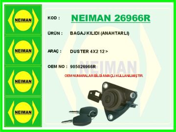 Bagaj Kılıdı Anahtarlı Duster 4X2 12 > NEIMAN 26966R