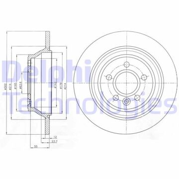 Arka Fren Dısk Aynası Volvo V70 Iıı 07> D4 13> S80 Iı 2.0 3.2 /2.0Tdı 08> Xc70 06> DELPHI BG4238C