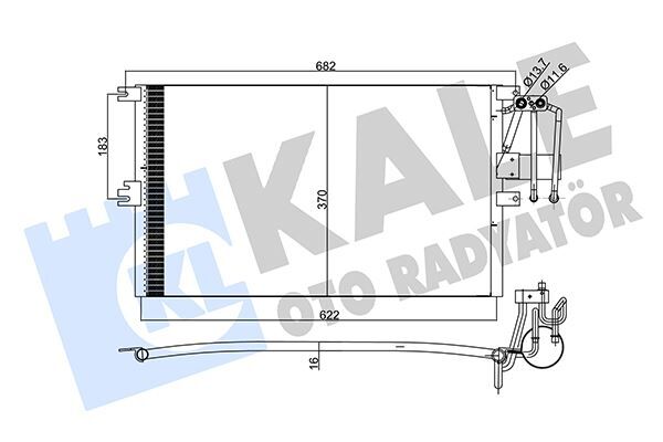 Klima Radyatörü Kondenseri Vectra B 95-02 Al/Al 625X370x20 KALE 358205