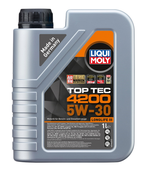 Lıqui Moly 5W30 Motor Yağı Tam Sentetik Top Tec 4200 1 Litre 8972