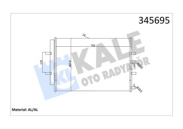 Klima Radyatoru Kondenseri Transit Custom V362 12> Transıt V363 14> 2.2 Tdci 717X467 Al Al KALE 345695
