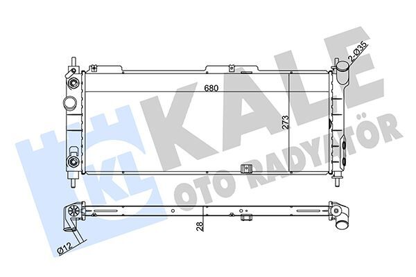 Su Radyatörü Opel Corsa B-Combo-Tıgra 1.2I 1.4I 1.6I 16V 93 > At Ac Brazıng 680X273x28 KALE 371400