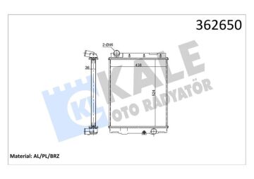 Su Radyatörü Mıtsubıshı Canter 711 3.0D 01-10 Mt Brazıng 524X438x36 KALE 362650