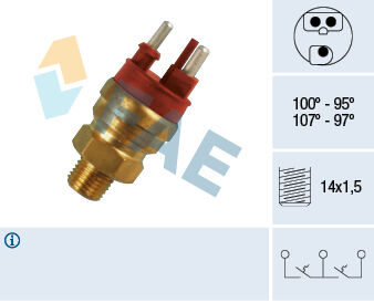 Hararet Musuru 100 C - 95 C Radyator Fanı Mercedes W124 W201 W210 W163 W140 FAE 38120