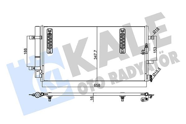 Klima Kondenseri A4-A5-A6-A7-Q5 Al/Al 645X344x16 KALE 375800