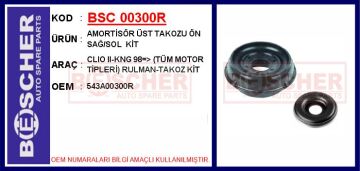 Amortisör Üst Takozu Ön Sağ/Sol Kit Clıo Iı-Kng 98 > Tüm Motor Tipleri Rulman-Takoz Kit BSC 00300R