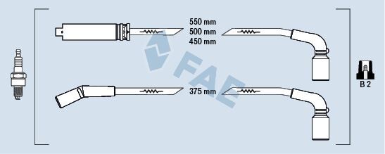 Buji Kablo Set Chevrolet Kalos 1.4 02 > Lanos 1.4-1.5 97 > Chevrolet Aveo 1.5-Kalos 1.5 05 > FAE 83562