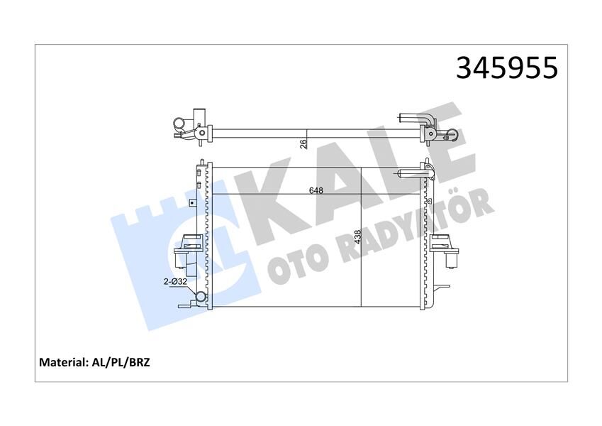 Radyatör Al/Pl/Brz Mg Zt-Mg Zt-T-Rover 75 KALE 345955