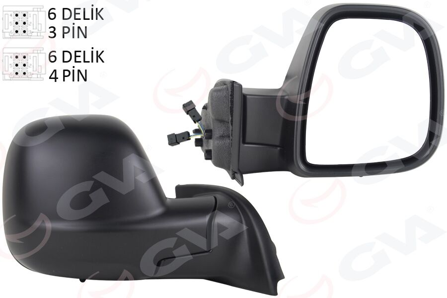 Dış Dikiz Aynası Sağ Partner-Berlıngo 12-18 Elektrikli Desenli Rezistanslı Sensörlü GVA 1045172