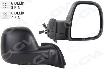 Dış Dikiz Aynası Sağ Partner-Berlıngo 12-18 Elektrikli Desenli Rezistanslı Sensörlü GVA 1045172