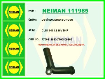 Devirdaim Su Borusu Clıo Iı-Iıı 1.2 16V D4f NEIMAN 111985