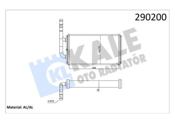 Kalorifer Radyatörü Ford Transit 93> T12-T15 Alüminyum KALE 0287881AB