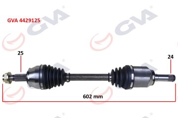 Aks Komple Sol Bıpper-Nemo 1.3 Hdı 10> Fıorıno 1.3 Mjtd Euro5 Mot. 13> İç Aks Kafalı 602Mm GVA 4429125