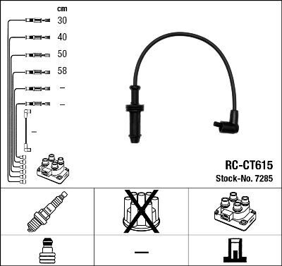 Buji Kablosu Takımı Peugeot P106-P306-P405-Partner Cıtroen Berlıngo-Xsara-Saxo-Zx-Bx-Ax-C15 1.1 Tu1 1.3 Tu2 1.4 Tu3 1.6 Tu5 NGK 7285