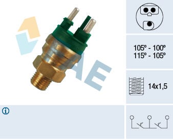 Hararet Musuru 105 C - 100 C Radyator Fanı Mercedes W201 W124 W126 W460 W461 W463 FAE 38130