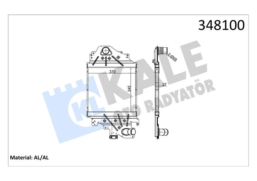 Turbo Radyatörü Intercooler Clıo Iı 1.5Dcı Al/Pl/Brz 345X370x27 KALE 348100