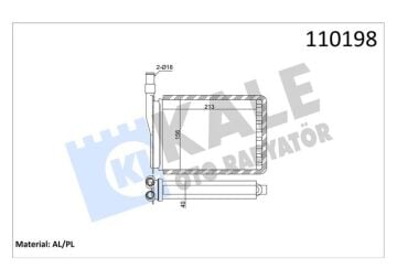 Kalorifer Radyatörü R9-R11-Exp 212X156 2 Sıra Al Pl Sistem KALE 0581852AL