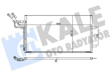 Klima Radyatoru Kondenseri Focus Cmax 03-07 1.6-1.8-2.0-1.6Tdcı-1.8Tdcı-2.0Tdcı 628X371x16 KALE 386100