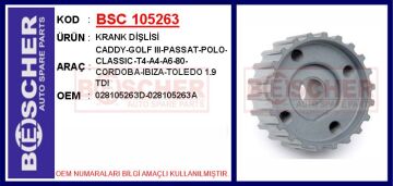 Krank Dişlisi Caddy-Golf Iıı-Passat-Polo-Classıc-T4-A4-A6-80-Cordoba-Ibıza-Toledo 1.9 Tdı BSC 105263