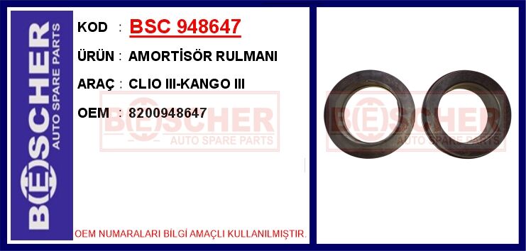 Amortisör Rulmanı Clıo Iıı-Kango Iıı BSC 948647