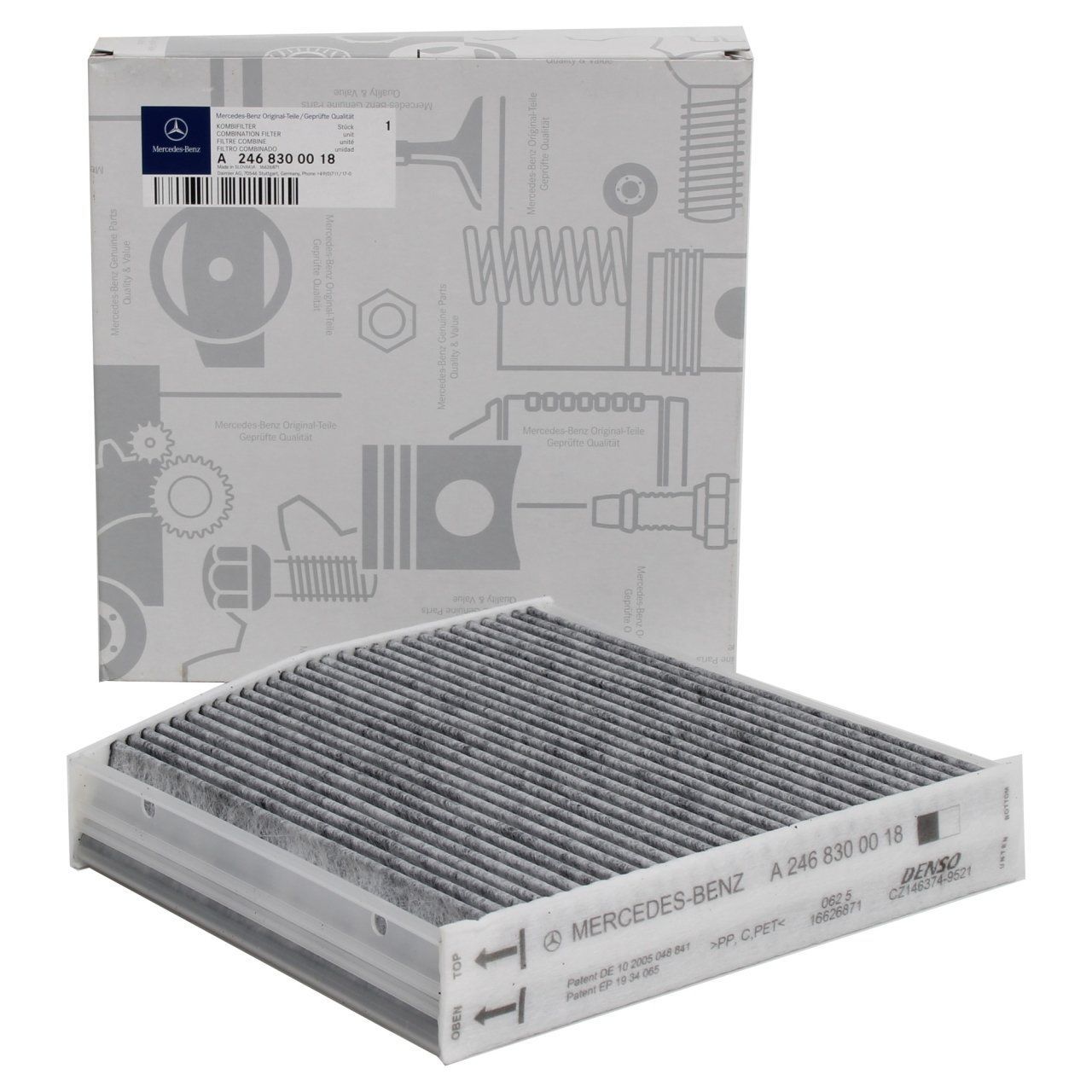 Mercedes W117 Kasa CLA Serisi Karbonlu Polen Filtresi Orijinal Mercedes Marka A2468300018