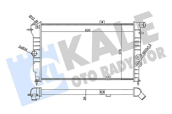 Su Radyatörü Opel Vectra A 1.6I 2.0I 2.0I 16V 1.7D 90-95 Calıbra A 2.0I 94-97 Mt Ac Nac Mekanik 620X378x34 90443463-90443466 KALE 356865