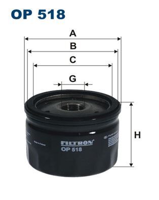 Yağ Filtresi Renault R5 I 1.3 45Hp 10/79-09/84 FILTRON OP518