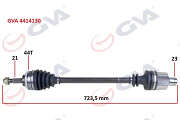 Komple Aks Sağ Clıo Iı 1.5Dcı 98-05 Abs Li 44Diş 728Mm Yaylı GVA 4414130