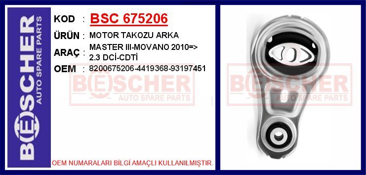 Motor Takozu Arka Master Iıı-Movano 2010 > 2.3 Dci-Cdti BSC 675206
