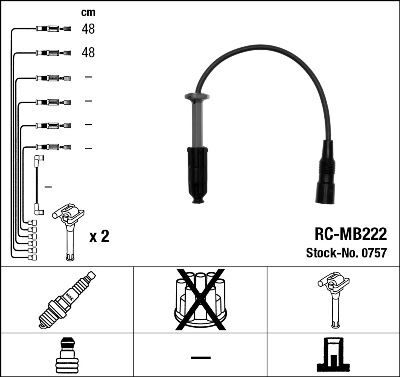 Atesleme Kablosu Setı Mercedes M111 W202 S202 C208 A208 W210 S210 W163 R170 NGK 0757