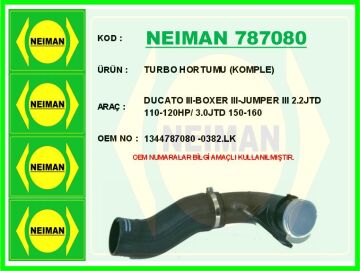 Turbo Hortumu Komple Ducato Iıı-Boxer Iıı-Jumper Iıı 2.2Jtd 110-120Hp/ 3.0Jtd 150-160 NEIMAN 787080