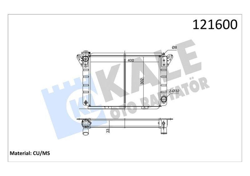 Radyator Renault-Dacıa 2 Sıra Pf Sistem 400X300x38 KALE 0501162PF