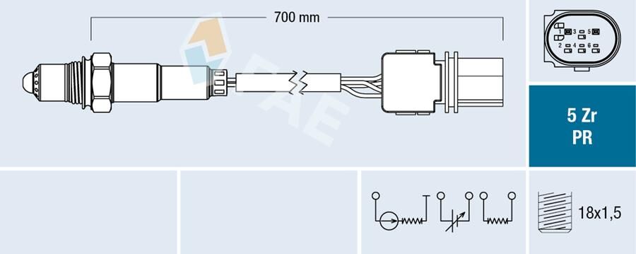 Oksijen Sensörü Ön Peugeot P207 06>13 P308 07>14 Cıtroen C4 08>13 Ds3 11>15 1.6 16V Ep6dts Mını R5 6-R57-R58 FAE 75058
