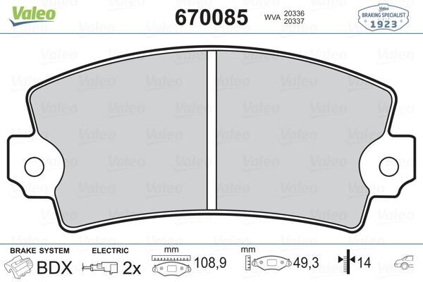 Ön Balata Fişli R12 C15 Vısa 82-91 VALEO 670085