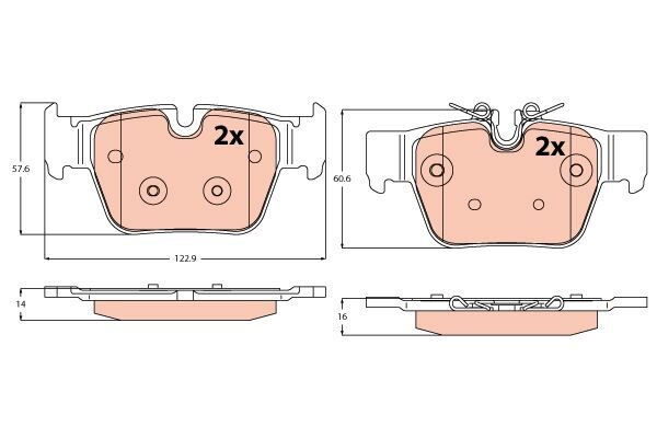 Fren Balatası Arka Bmw F40 F44 F39 . Mını F54 F60 TRW GDB2384