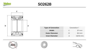 On Tekerlek Rulmanı Set Vw Passat 1.9 2000-10-2005-05> VALEO 502628