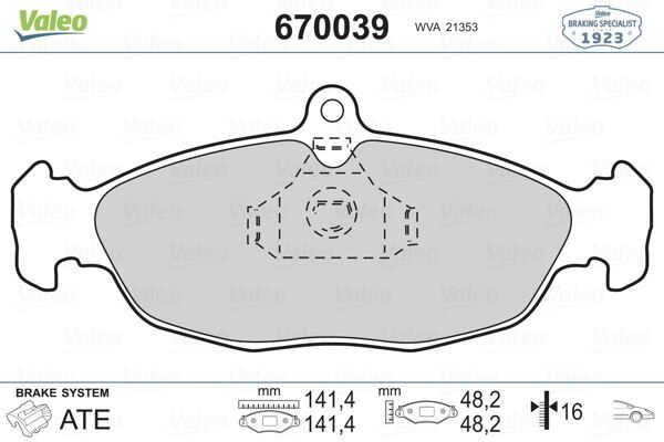 Ön Balata Astra F-Corsa A B -Vectra A-Tıgra- 94-00 Combo 1.4-1.6İ-1.7 D 92-00 Gdb1040 VALEO 670039
