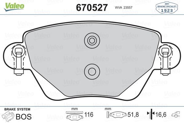 Arka Balata Renault Kangoo 01> Ford Mondeo 00>07 Jaguar X-Type 01>09 VALEO 670527