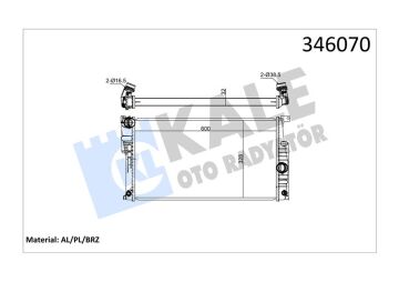 Motor Su Radyatoru Bmw N20 N26 N55 B38 F20 F21 F22 F23 F30 F31 F34 F35 F32 F33 F36 KALE 346070