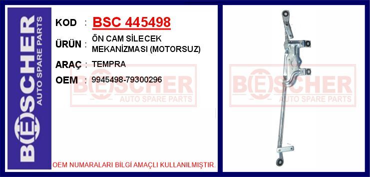 Ön Cam Silecek Mekanizması Tempra BSC 445498