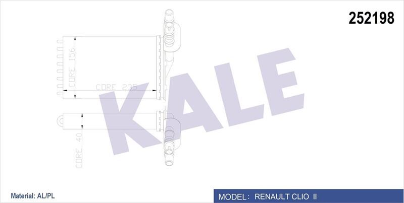 Kalorifer Radyatörü Clıo Iı 00>Symbol Iı 08> 234X158 2 Sıra Al Pl Sistem KALE 0585872AL