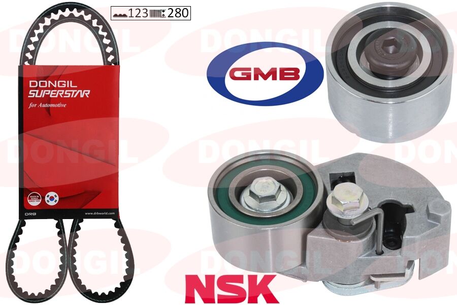 Triger Kayış Seti Eksantrik Seti Hyundaı Accent Admıre Getz 1.5L D3ea 02-05 / Tucson Santafe 2.0L 2.2L D4ea D4eb 04-09 / Sonata 2.0L 06-11 / Kıa Sportage 2.0L D4ea 04-10 1 Kayış 2 Rulman 123X280 DONGIL KIT123RU28
