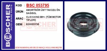 Amortisör Üst Takozu Ön Sağ/Sol Clıo Iı-Kng 98 > Tüm Motor Tipleri BSC 053795