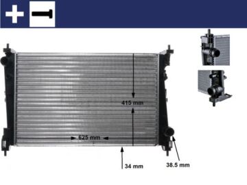 Radyatör Corsa D 05>Punto 05>Bravo Iı 07>1.3 Jtd-1.7Cdtı Mek Ac Klimasız 620X395x27 MAHLE CR1112000S