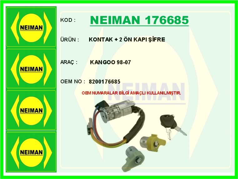 Kontak 2 Ön Kapı Şifre Kangoo 98-07 NEIMAN 176685