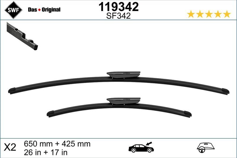 Sılecek Supurgesı Takımı 650Mm / 425Mm Bmw F40 F44 Swf VALEO 119342