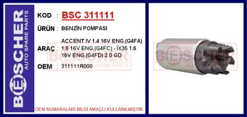 Accent Iv 1.4 16V Eng. G4fa 1.6 16V Eng. G4fc - İx35 1.6 16V Eng. G4fd 2.0 Gd BSC 311111