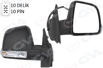 Dış Dikiz Aynası Elektrikli Sağ Doblo Iıı 2011 Md. Sinyalli Katlanır / Power Flok Desenli 10 Fiş GVA 1029112