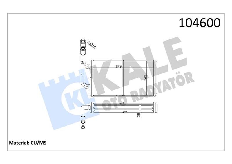Kalorifer Radyatörü Ford Transit 93> T12-T15 KALE 0287882PA